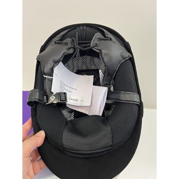 Charles Owen V8 Riding Helmet - 7 3/8- BLACK & SILVER - Brand NEW in Box - Picture 10 of 12